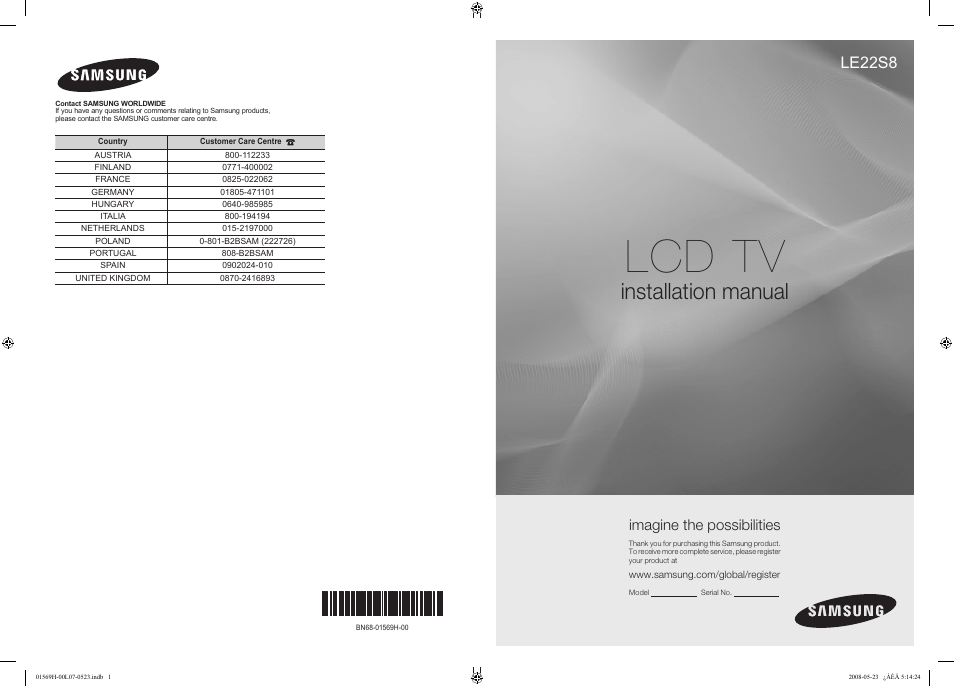 Samsung LE22S81BH User Manual | 58 pages