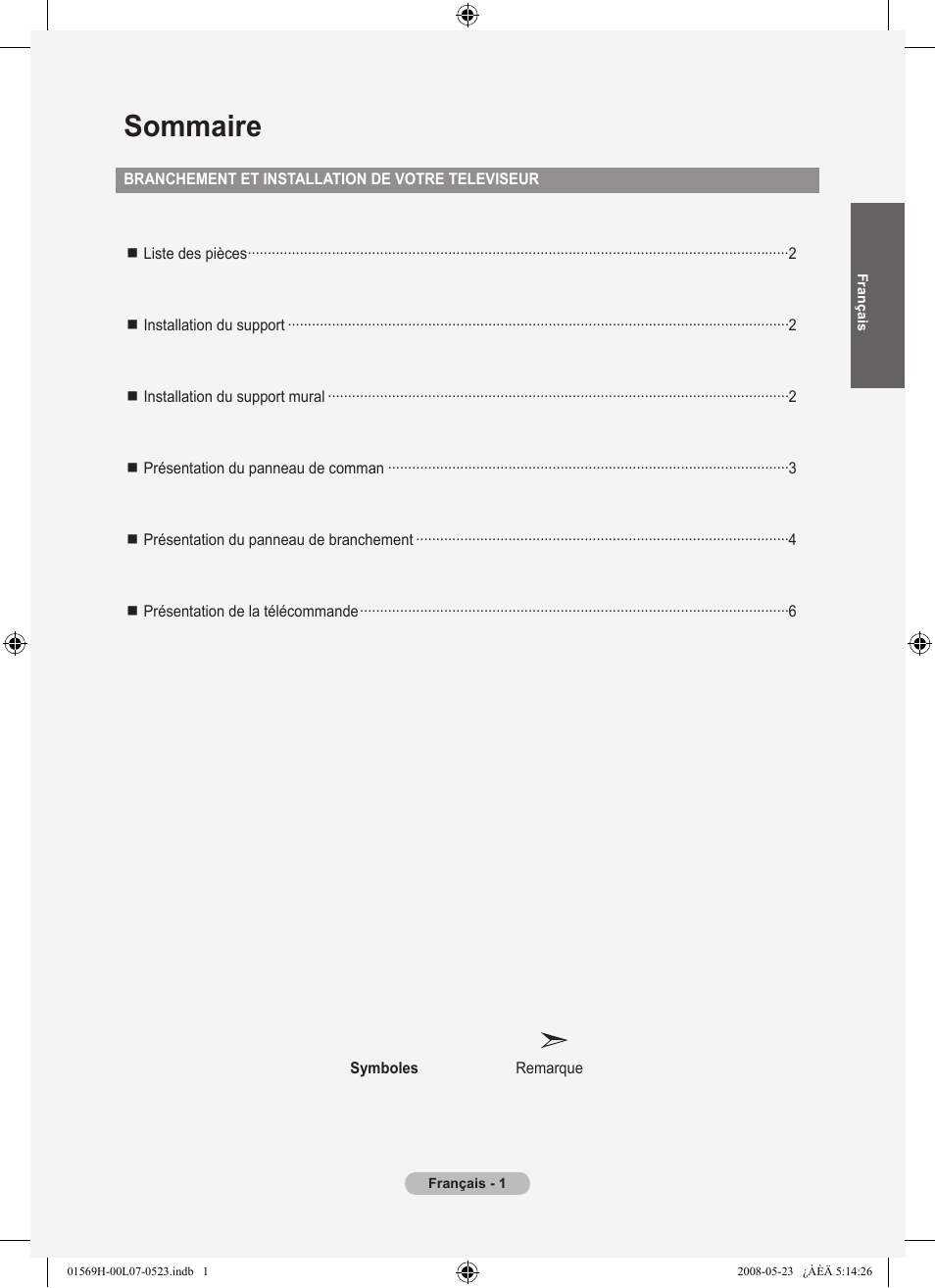 Sommaire | Samsung LE22S81BH User Manual | Page 11 / 58