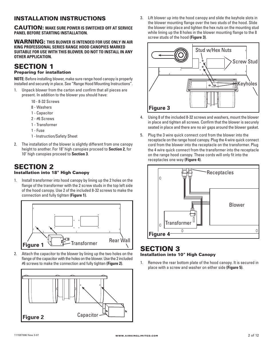Air King B1125 User Manual | Page 2 / 12