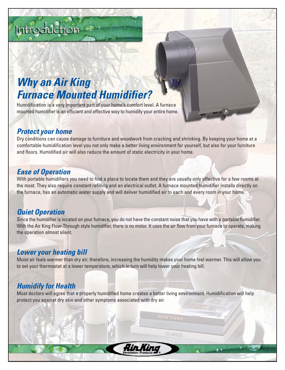 Why an air king furnace mounted humidifier | Air King AK4500 User Manual | Page 2 / 4
