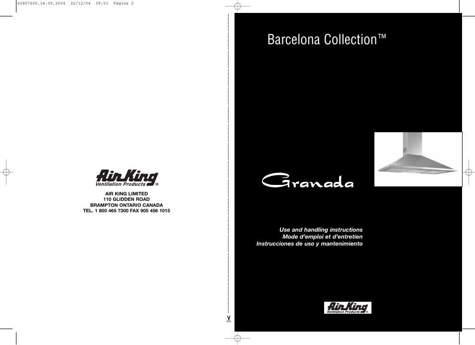 Air King GRAN30SS User Manual | 6 pages