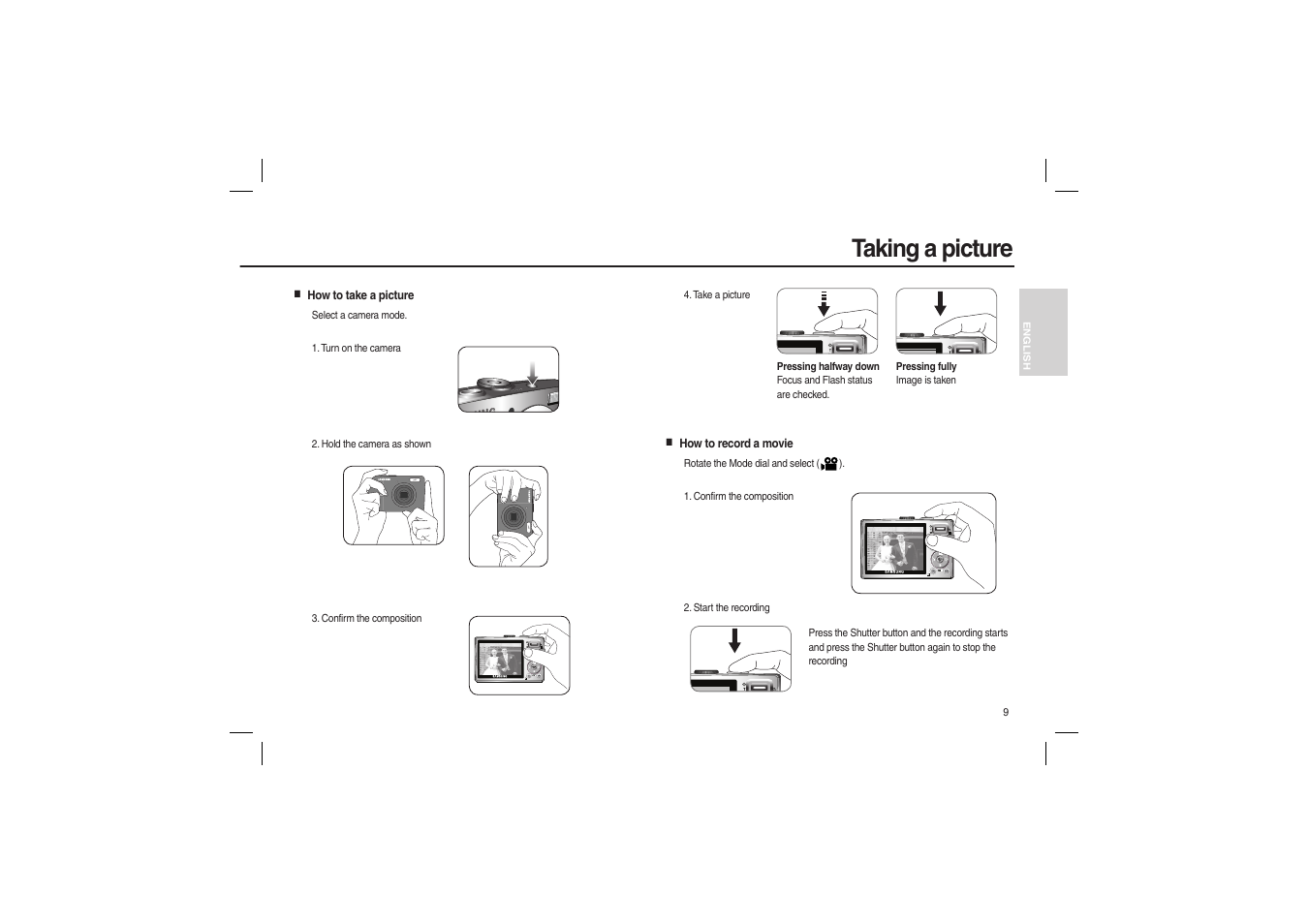Taking a picture | Samsung L210 User Manual | Page 10 / 98
