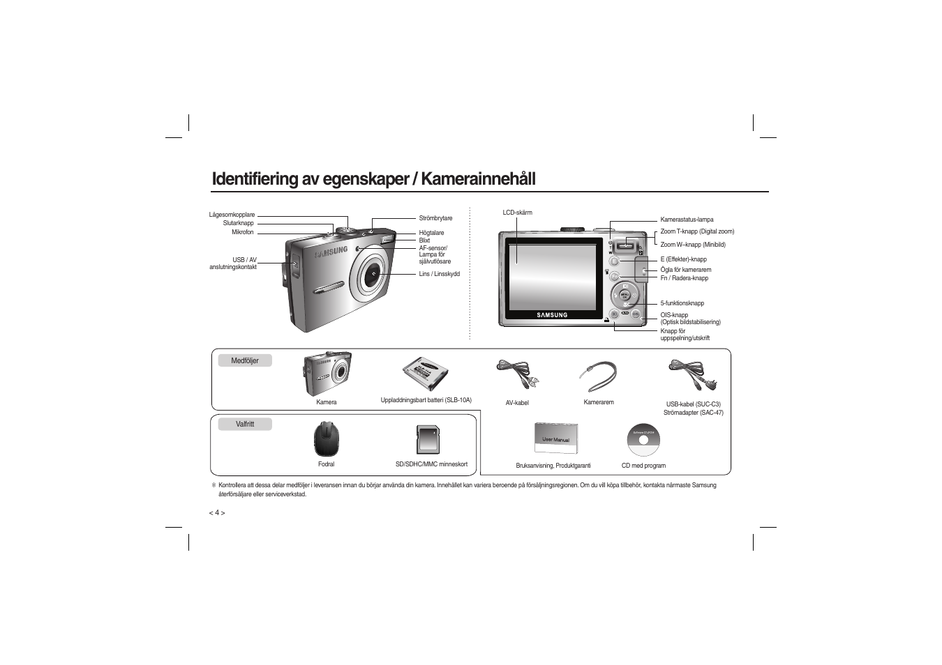 Identifiering av egenskaper / kamerainnehåll | Samsung L210 User Manual | Page 53 / 98