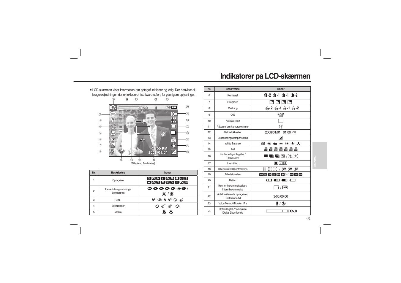 Indikatorer på lcd-skærmen | Samsung L210 User Manual | Page 72 / 98