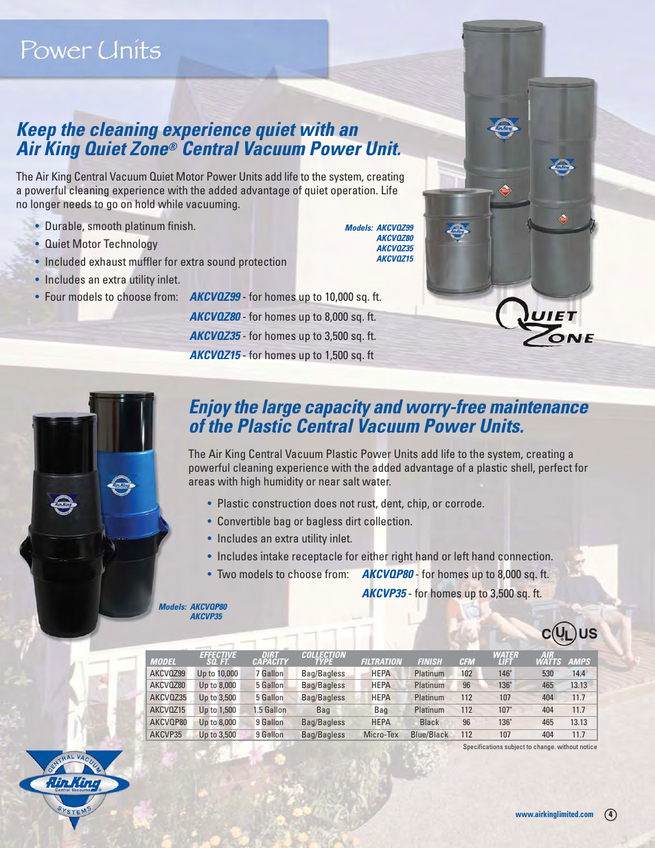 Central vacuum power unit | Air King CVCK1535 User Manual | Page 4 / 12