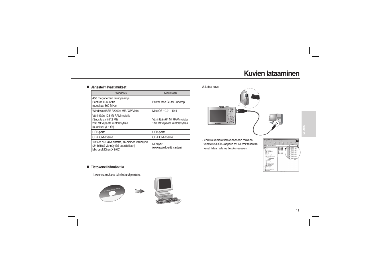 Kuvien lataaminen | Samsung M110 User Manual | Page 44 / 98