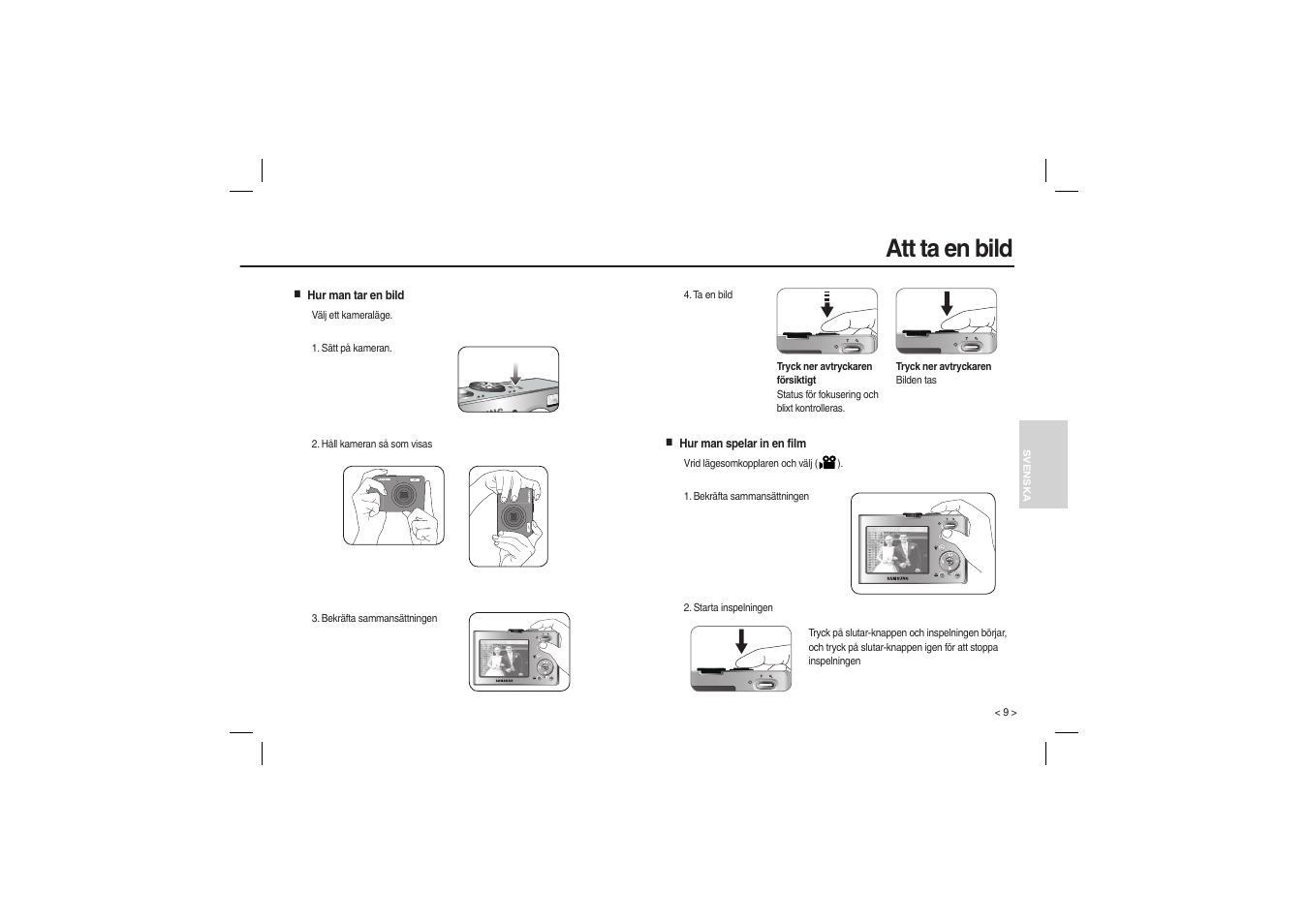 Att ta en bild | Samsung M110 User Manual | Page 58 / 98