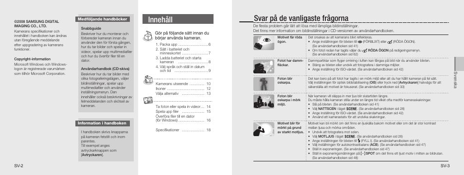 Innehåll, Svar på de vanligaste frågorna | Samsung NV9 User Manual | Page 29 / 82