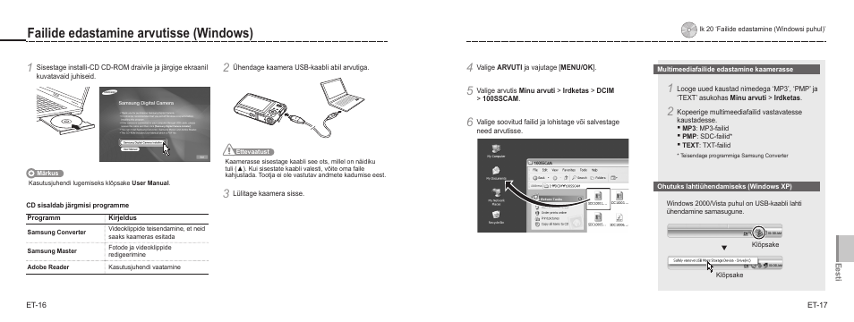 Failide edastamine arvutisse (windows) | Samsung NV9 User Manual | Page 81 / 82