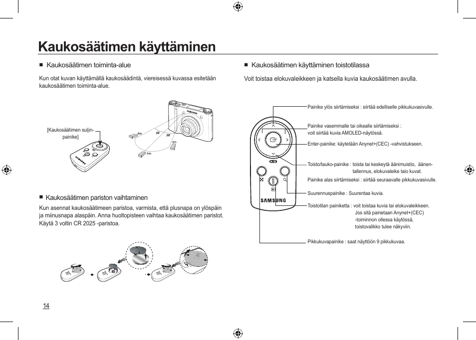 Kaukosäätimen käyttäminen | Samsung NV24 HD User Manual | Page 56 / 124