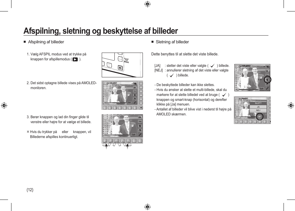 Afspilning, sletning og beskyttelse af billeder | Samsung NV24 HD User Manual | Page 94 / 124