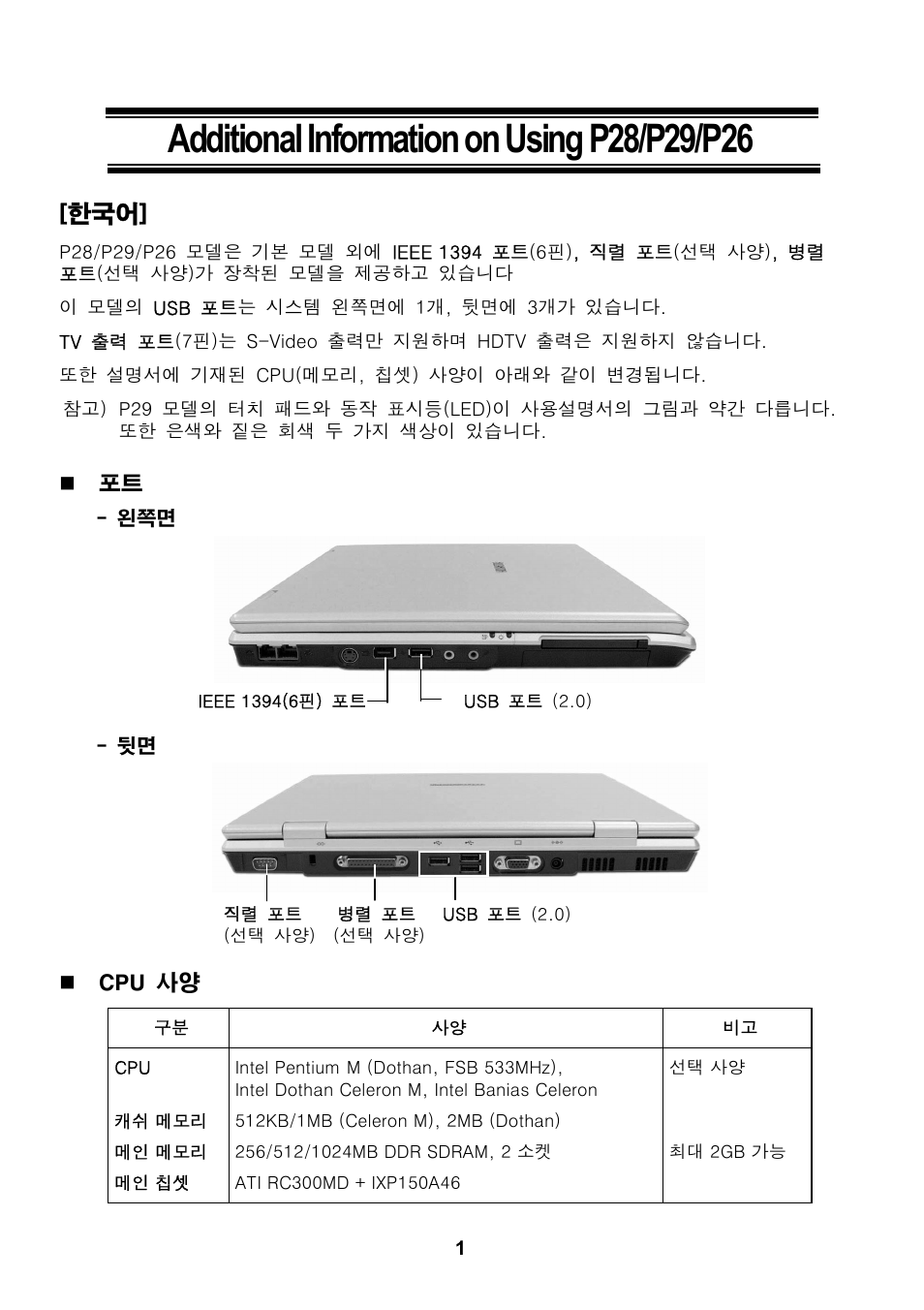 Samsung NP-P29 User Manual | 12 pages
