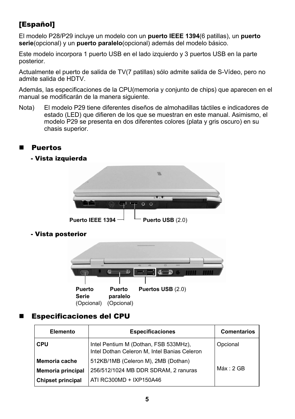 Samsung NP-P29 User Manual | Page 5 / 12