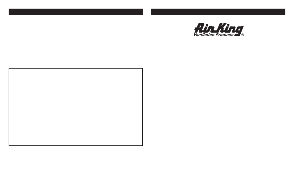 Air King 9718 User Manual | 2 pages