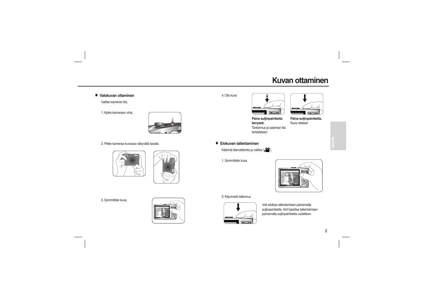 Kuvan ottaminen | Samsung L200 User Manual | Page 42 / 98