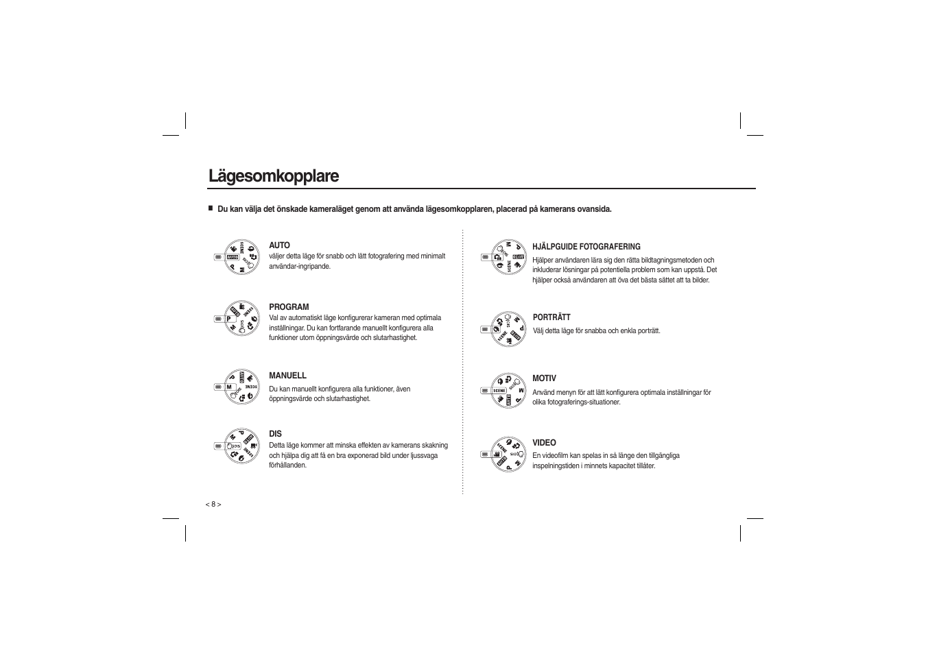 Lägesomkopplare | Samsung L200 User Manual | Page 57 / 98