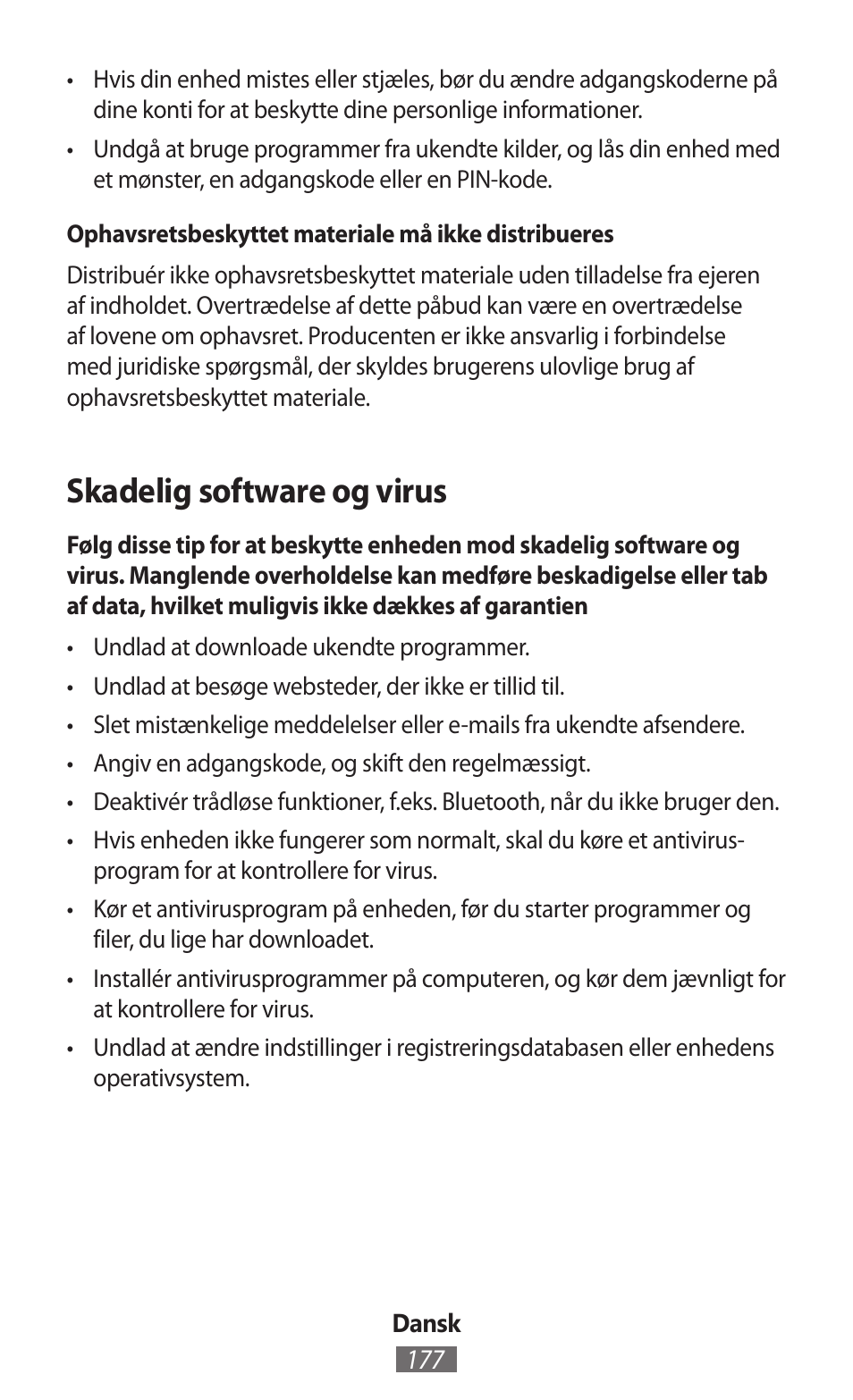 Skadelig software og virus | Samsung GT-I9300I User Manual | Page 178 / 748
