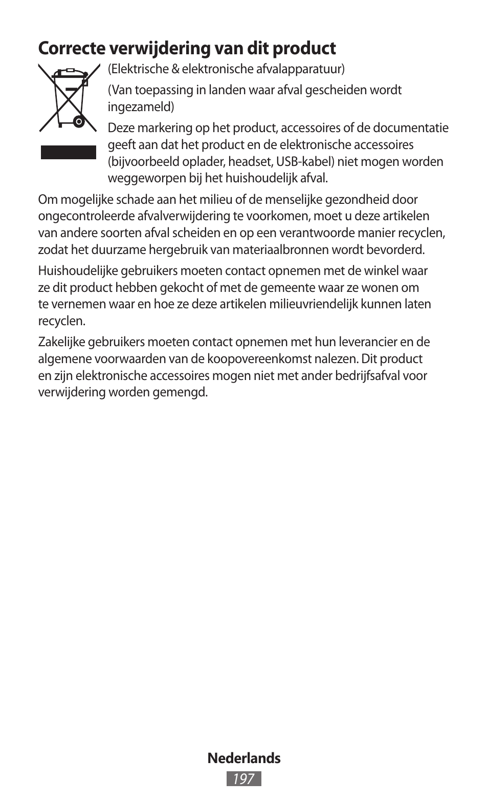 Correcte verwijdering van dit product | Samsung GT-I9300I User Manual | Page 198 / 748
