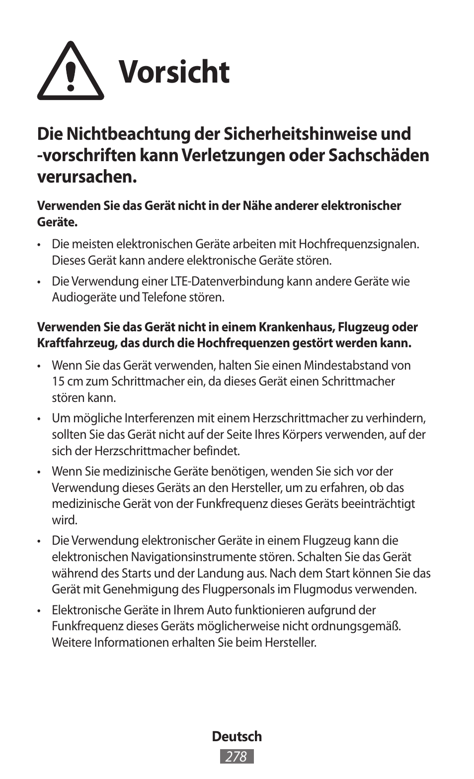 Vorsicht | Samsung GT-I9300I User Manual | Page 279 / 748