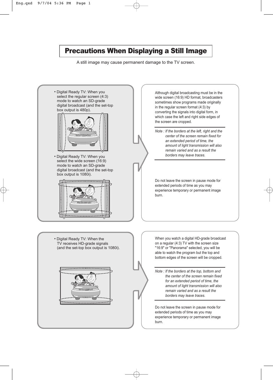 Precautions when displaying a still image | Samsung LTP326WX-XAA User Manual | Page 2 / 91