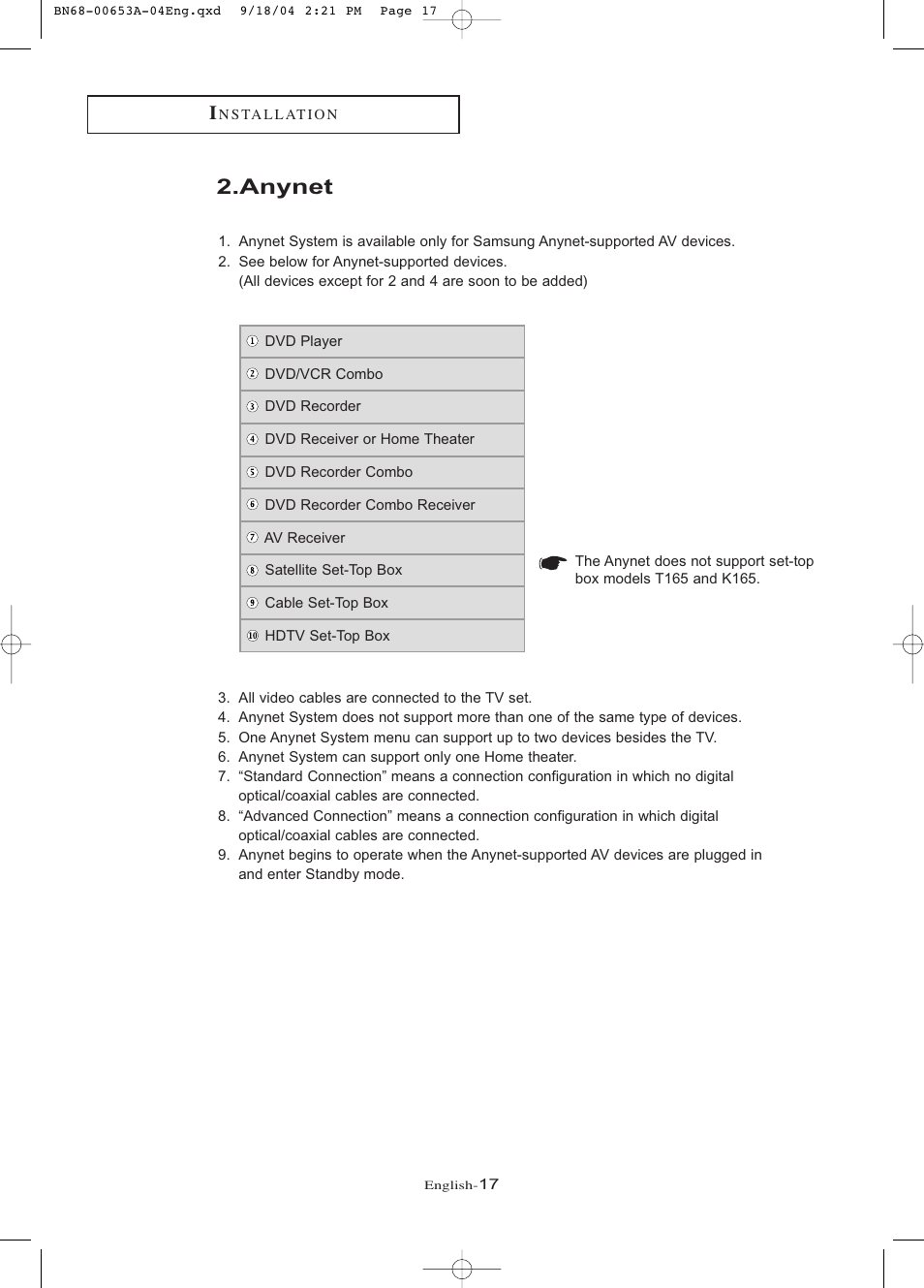 Anynet | Samsung LTP326WX-XAA User Manual | Page 22 / 91