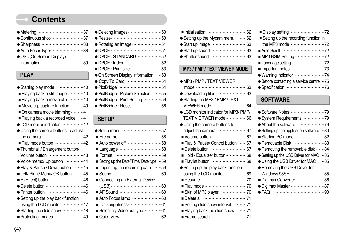 Samsung Sensory Pleasure NV3 User Manual | Page 5 / 94
