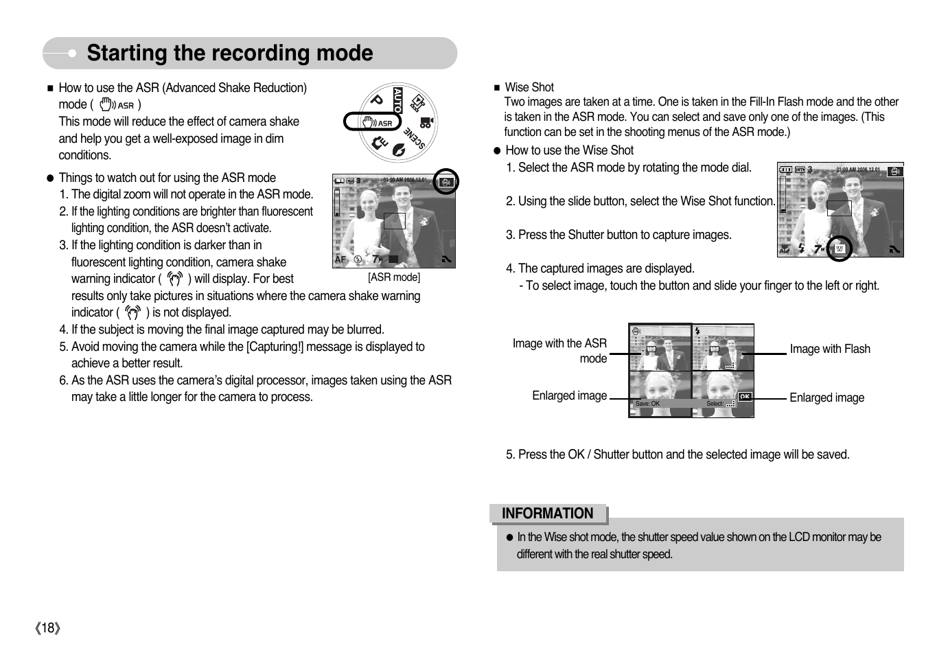 Starting the recording mode | Samsung EC-L73ZZSBA-US User Manual | Page 19 / 78