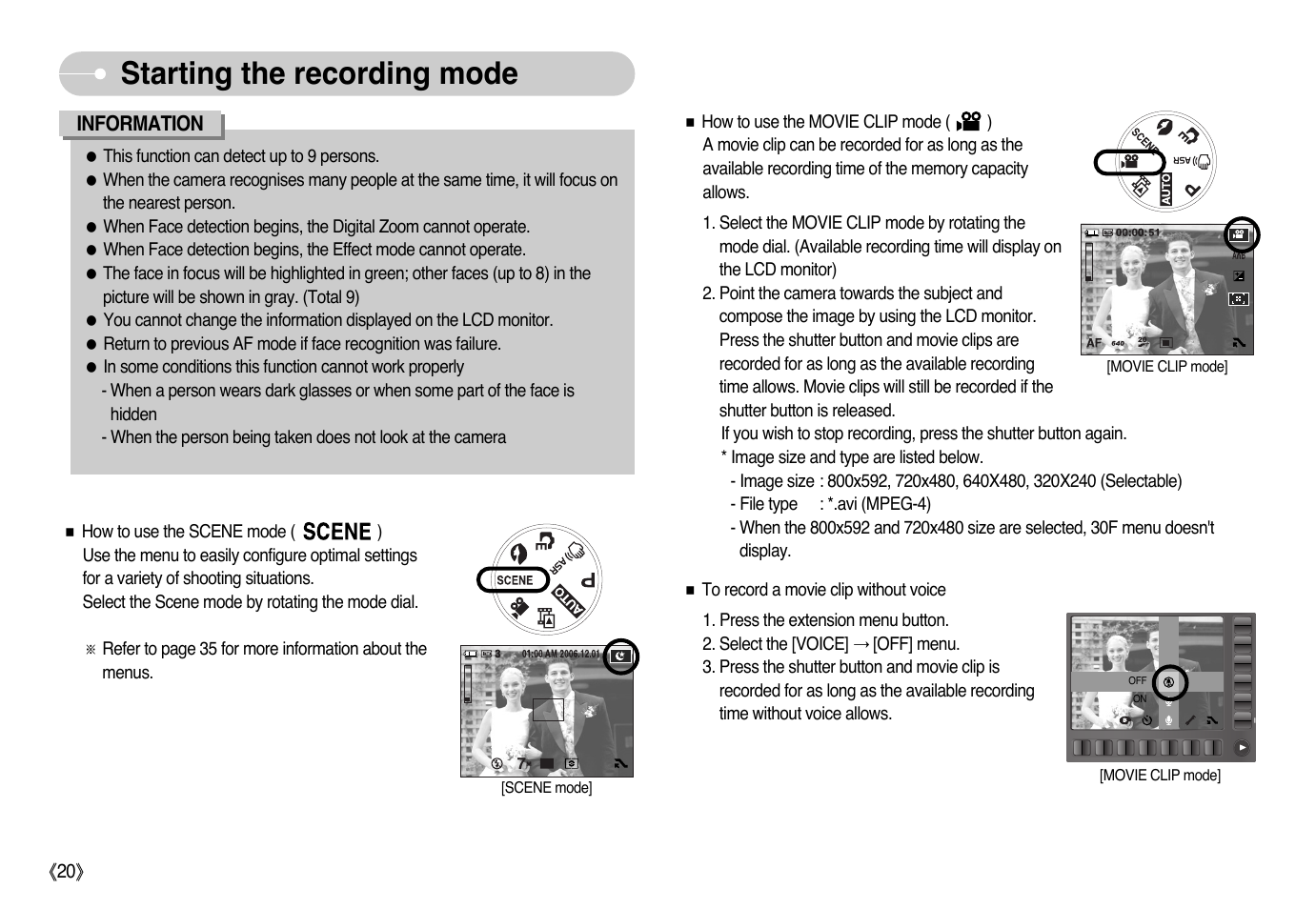 Starting the recording mode | Samsung EC-L73ZZSBA-US User Manual | Page 21 / 78