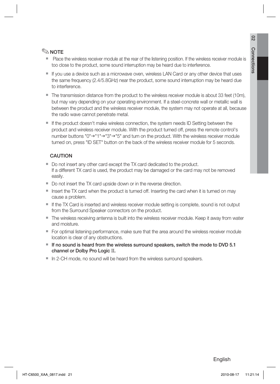 Samsung HT-C6500-XAA User Manual | Page 21 / 69
