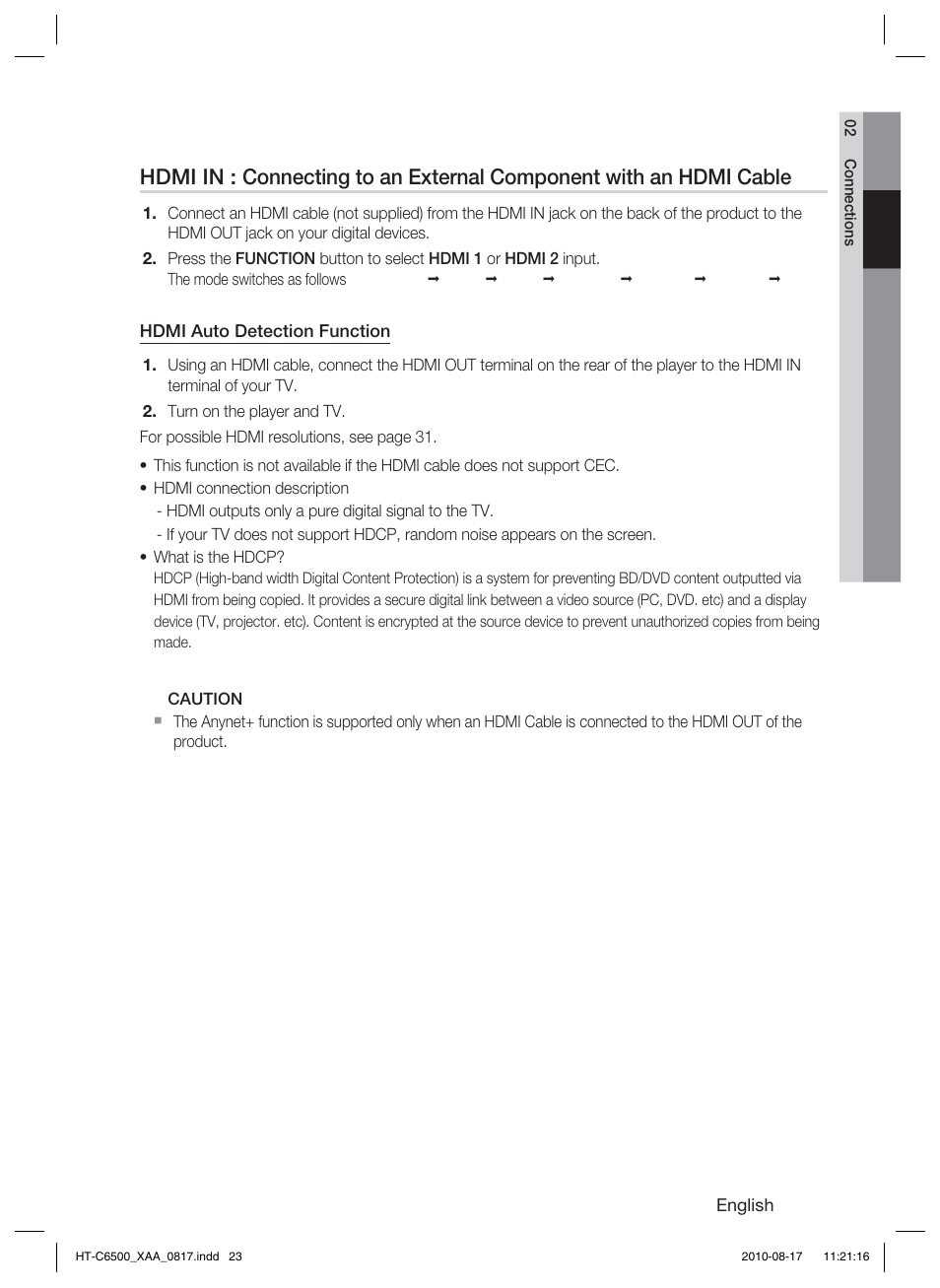 Samsung HT-C6500-XAA User Manual | Page 23 / 69