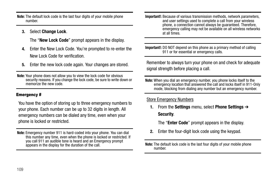 Emergency | Samsung SECR450ZRAMTR User Manual | Page 112 / 150