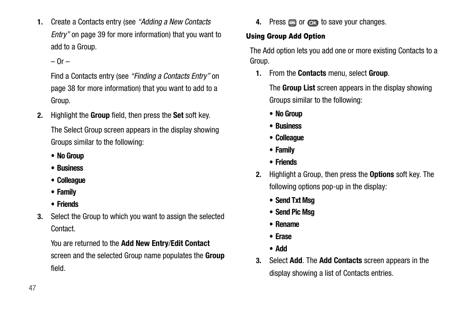 Using group add option | Samsung SECR450ZRAMTR User Manual | Page 50 / 150