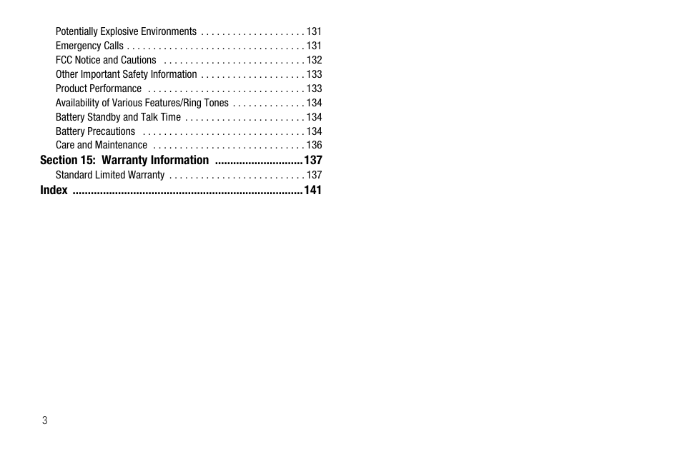 Section 15: warranty information 137 | Samsung SECR450ZRAMTR User Manual | Page 6 / 150