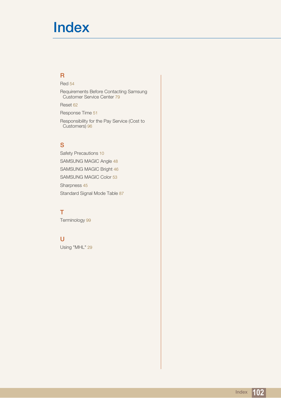 Index | Samsung LS27B550VSY-ZA User Manual | Page 102 / 102