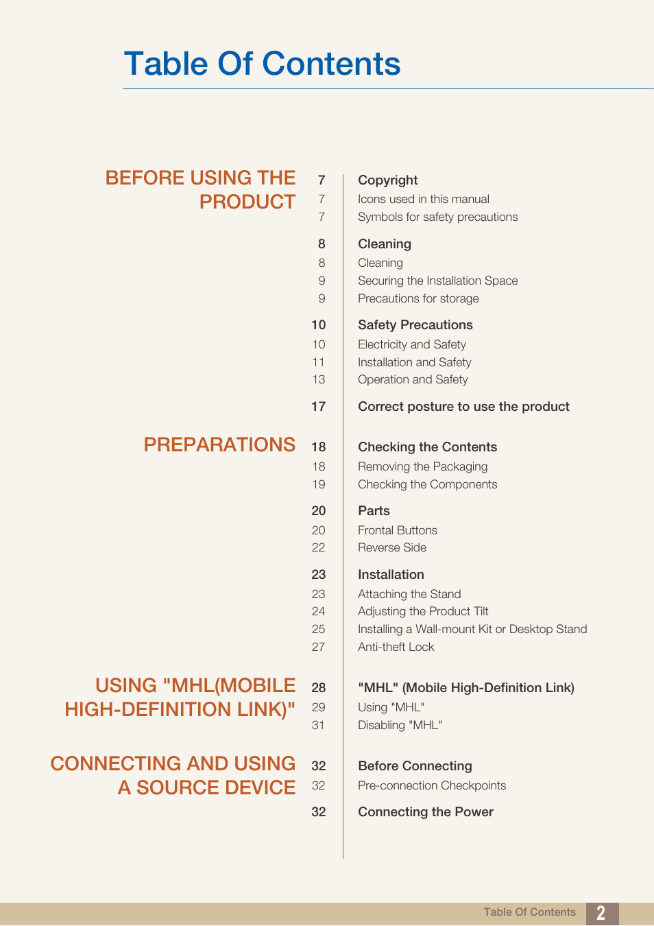 Samsung LS27B550VSY-ZA User Manual | Page 2 / 102