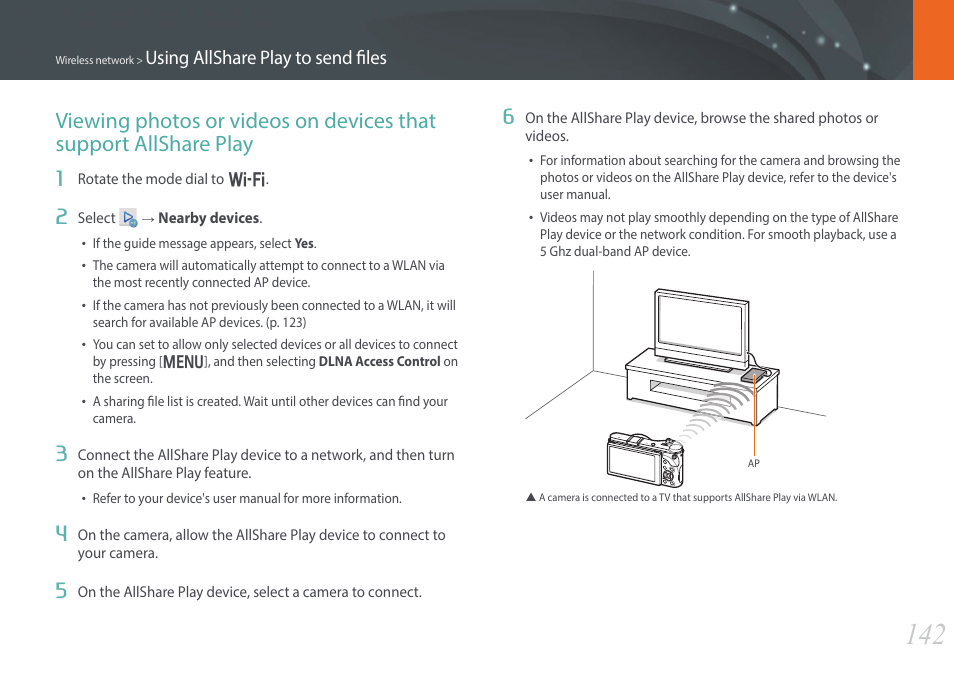 Using allshare play to send files | Samsung EV-NX300ZBAVUS User Manual | Page 143 / 203