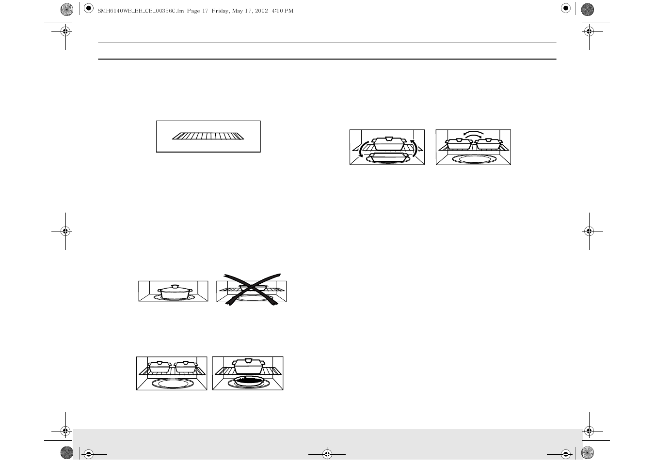 Operation how to use the shelf when microwaving, Setting the child protection lock | Samsung SMH6140WB-XAA User Manual | Page 17 / 32