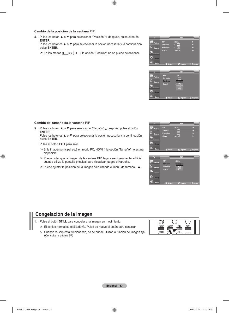 Congelación de la imagen | Samsung LNT7081FX-XAA User Manual | Page 211 / 266