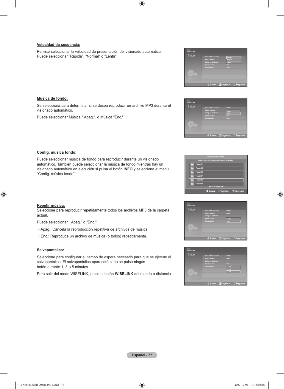 Español | Samsung LNT7081FX-XAA User Manual | Page 255 / 266