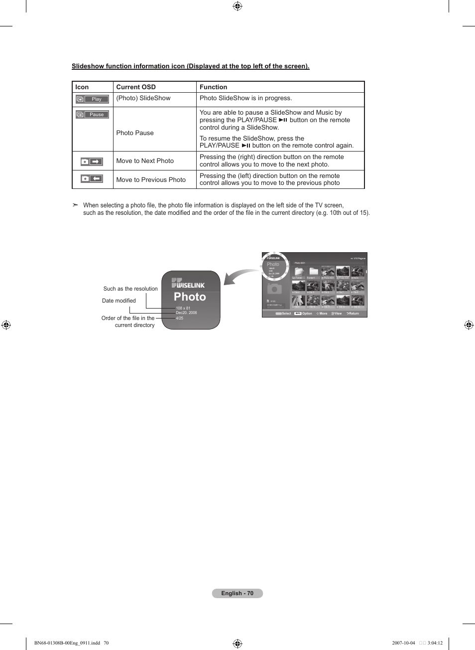 Photo | Samsung LNT7081FX-XAA User Manual | Page 72 / 266