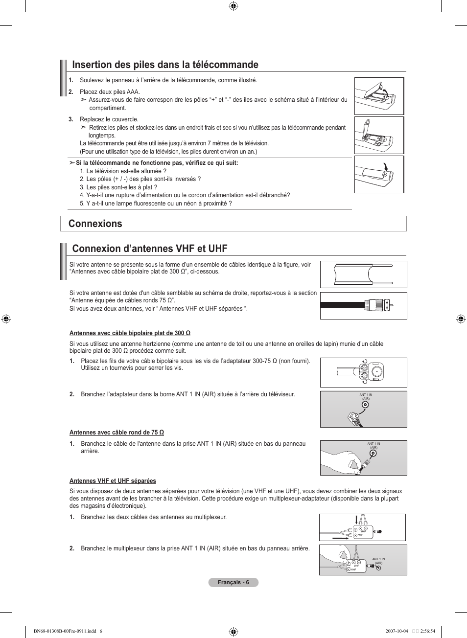Connexions | Samsung LNT7081FX-XAA User Manual | Page 96 / 266