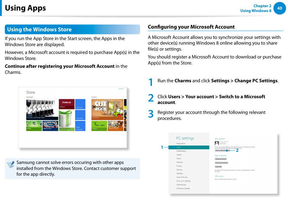 Using apps | Samsung NP900X4D-A04US User Manual | Page 41 / 138