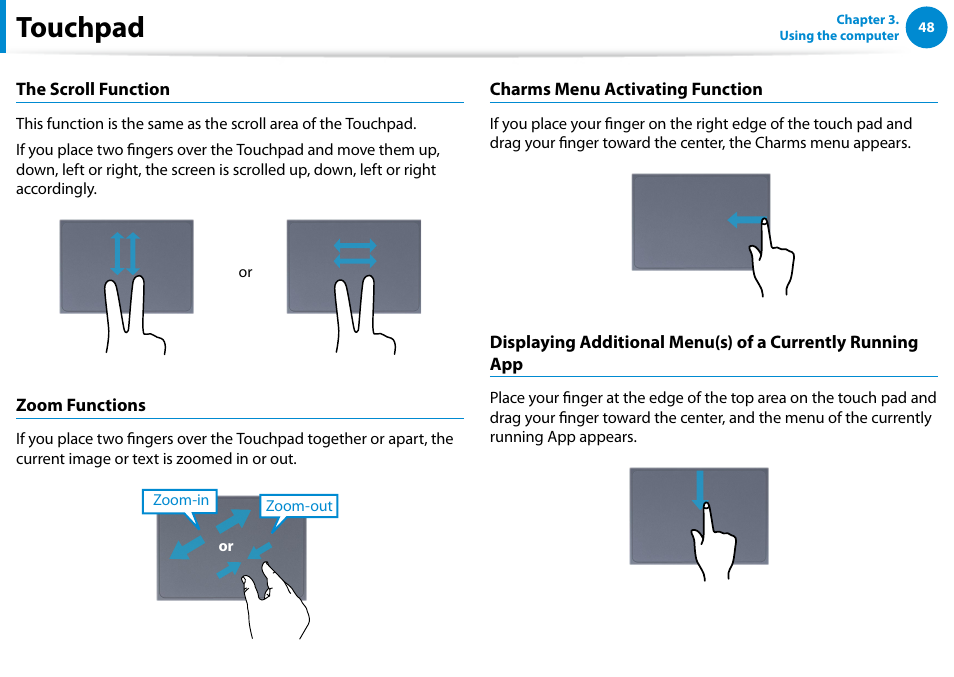 Touchpad | Samsung NP900X4D-A04US User Manual | Page 49 / 138