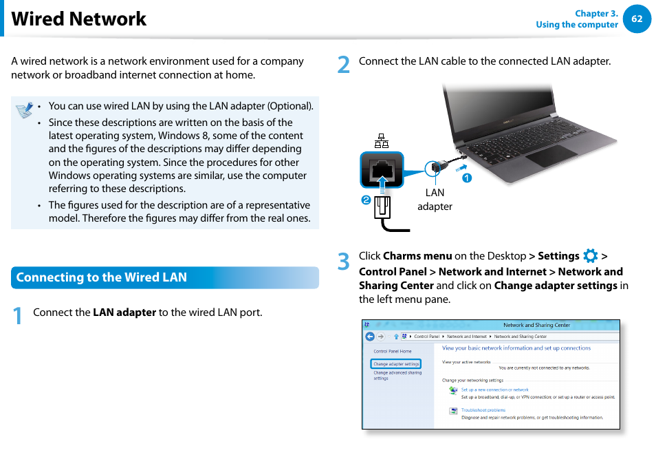 Wired network | Samsung NP900X4D-A04US User Manual | Page 63 / 138