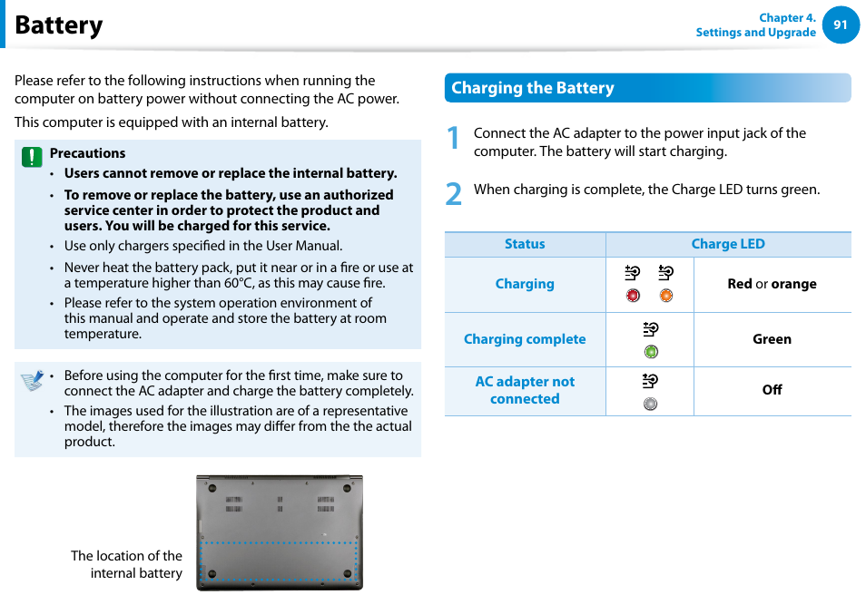 Battery | Samsung NP900X4D-A04US User Manual | Page 92 / 138