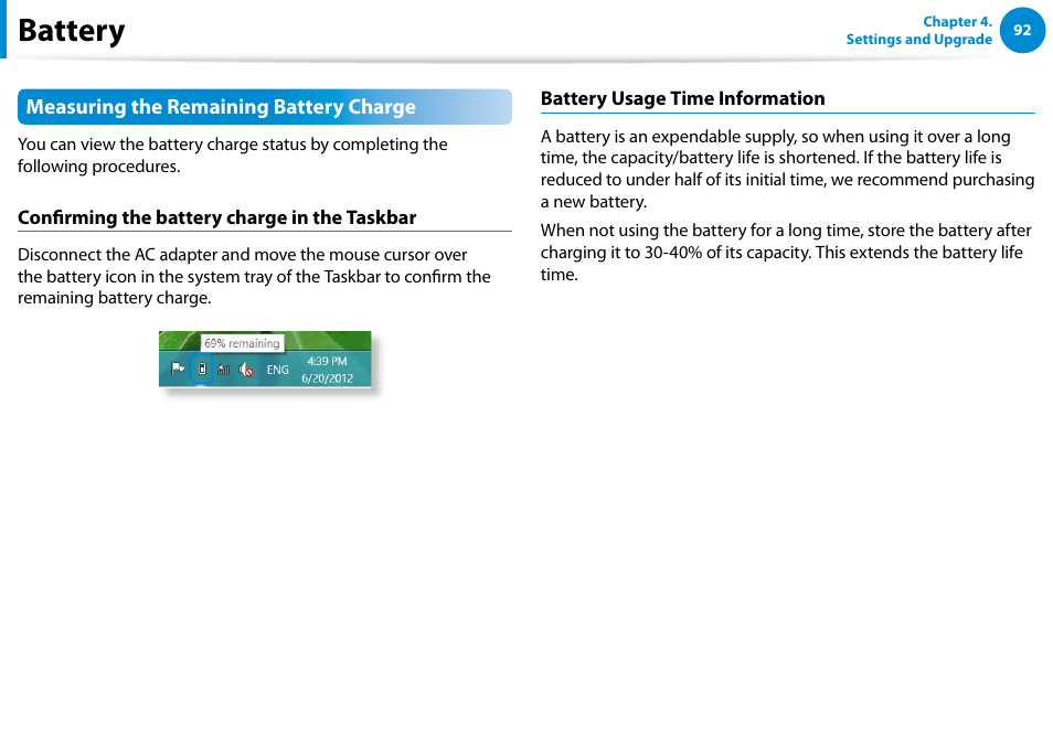 Battery | Samsung NP900X4D-A04US User Manual | Page 93 / 138