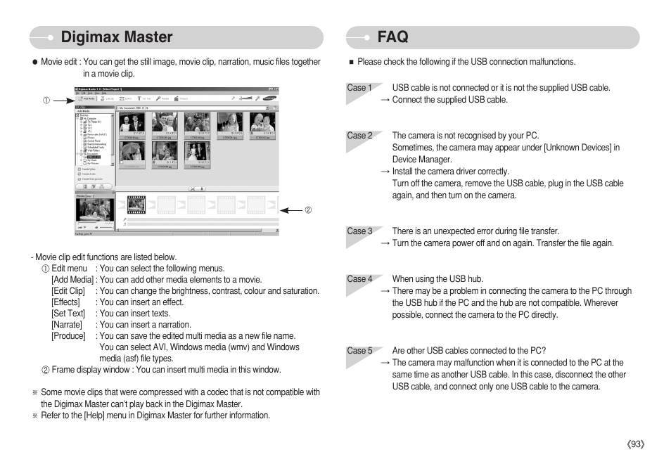 Faq digimax master | Samsung S750 User Manual | Page 94 / 98