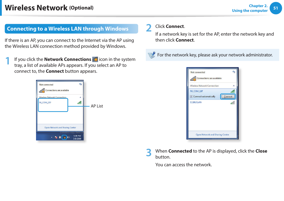 Wireless network | Samsung NP470R5E-K02UB User Manual | Page 52 / 120