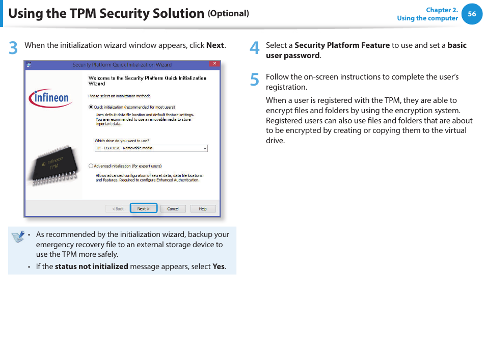 Using the tpm security solution | Samsung NP470R5E-K02UB User Manual | Page 57 / 120
