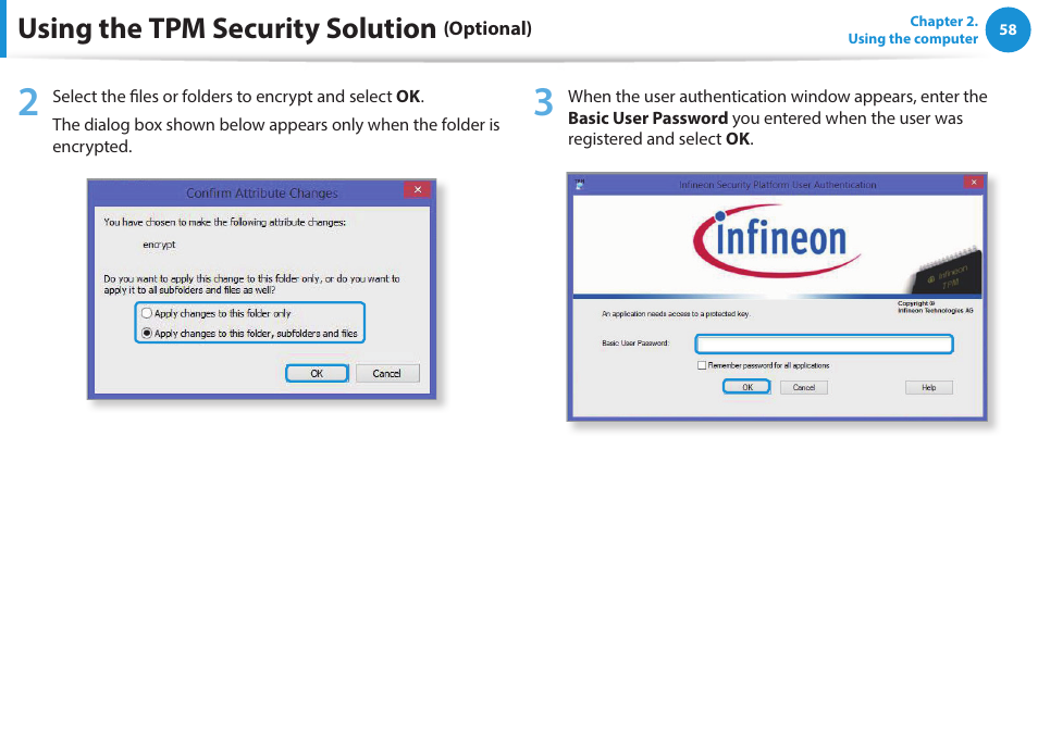 Using the tpm security solution | Samsung NP470R5E-K02UB User Manual | Page 59 / 120